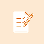 Assets icon with a pen and paper